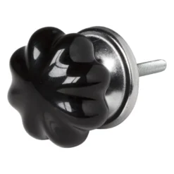 Deurknopje pompoen - zwart - ø3.5 cm