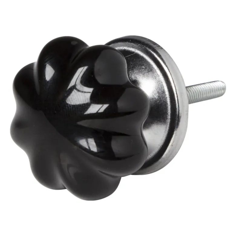 Deurknopje pompoen - zwart - ø3.5 cm