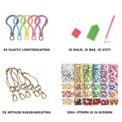 Diamond painting - DIY set van 10 sleutelhangers