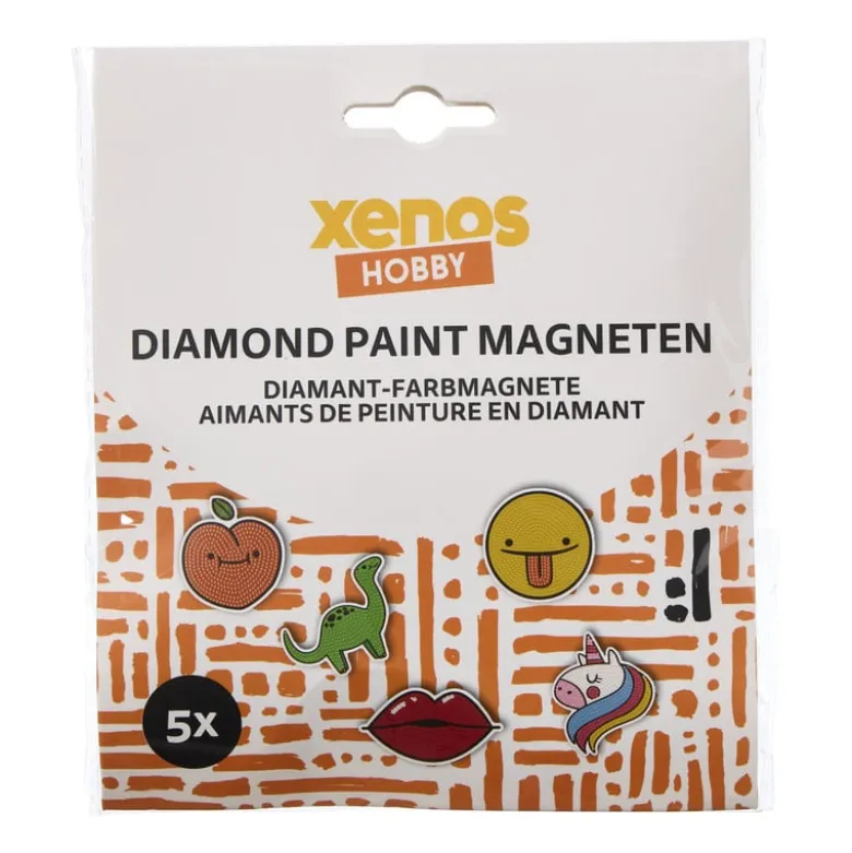 Diamond painting magneten DIY - set van 5 - diverse varianten