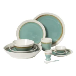 Diep bord Roots - turquoise - ø20x5.4 cm