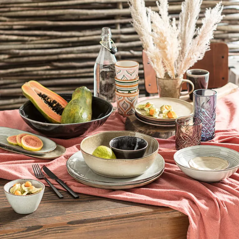 Diep bord Toscane - grijs - 19 cm
