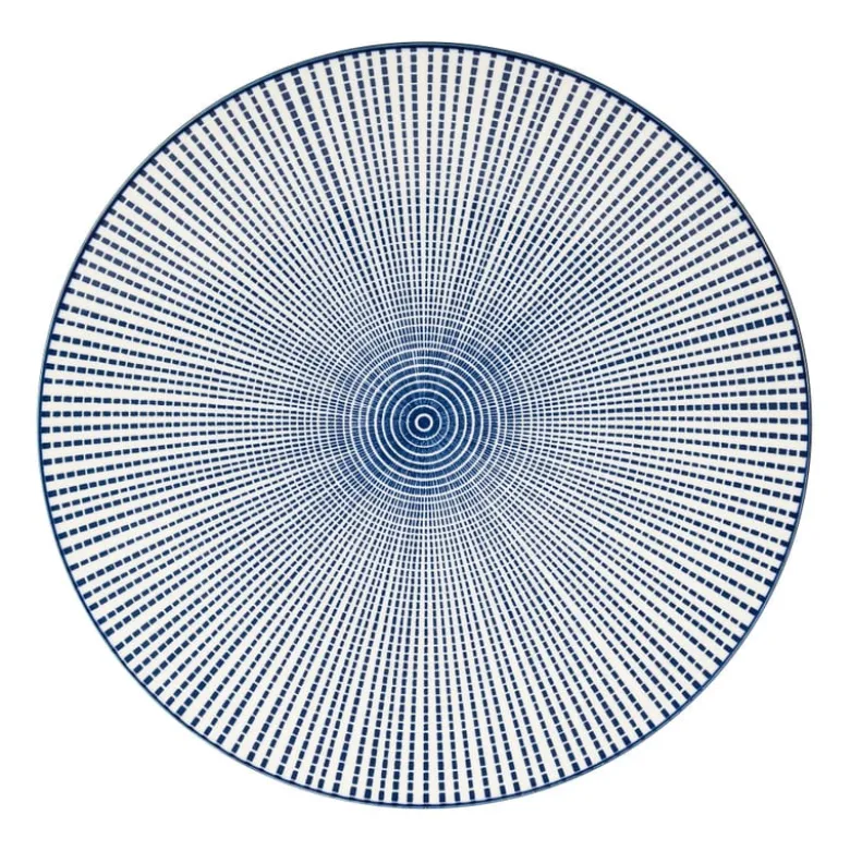 Dinerbord blue print - stripes - ⌀26 cm