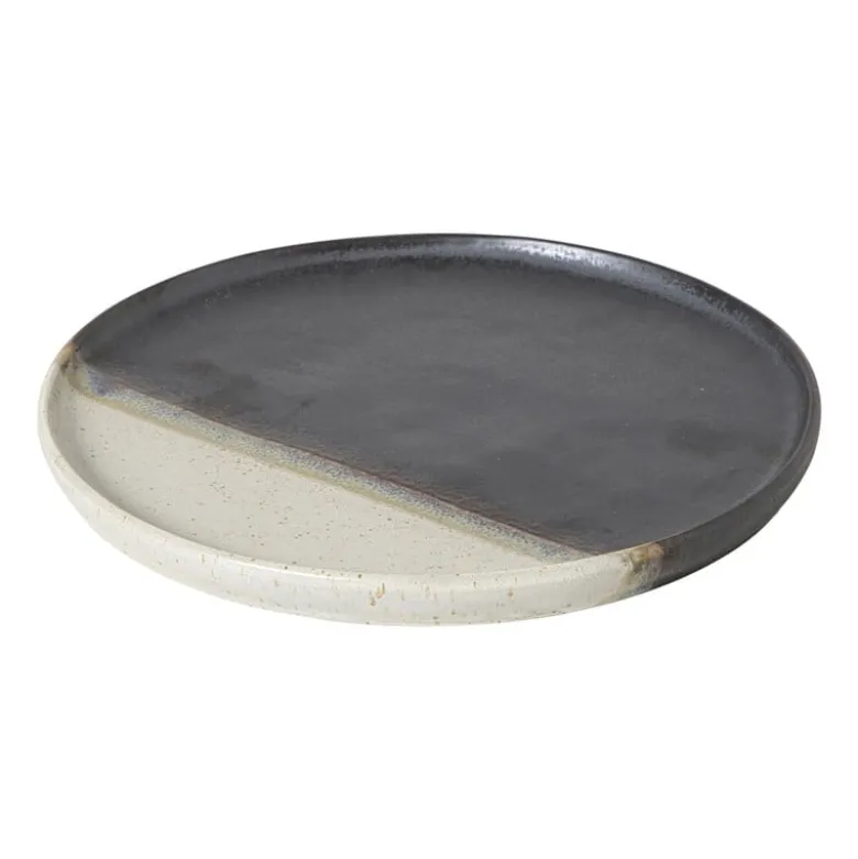 Dinerbord cortado - beige/zwart - ø26.5x2 cm