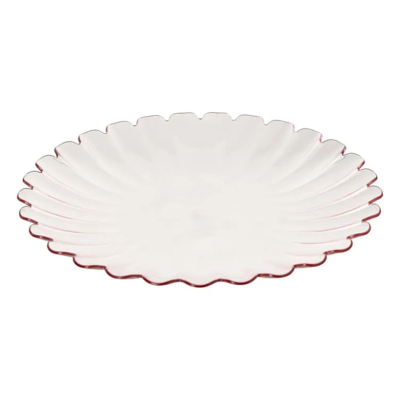 Dinerbord geschulpt - roze - ø28x2.5 cm