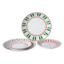 Dinerbord holly jolly - rood - ø26.8x2.8 cm