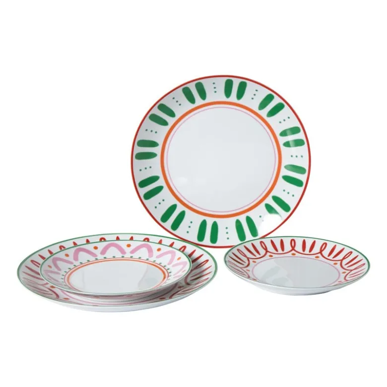 Dinerbord holly jolly - rood - ø26.8x2.8 cm