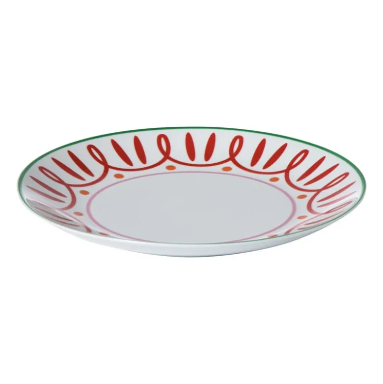 Dinerbord holly jolly - rood - ø26.8x2.8 cm
