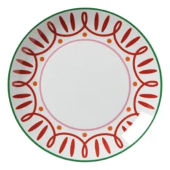 Dinerbord holly jolly - rood - ø26.8x2.8 cm