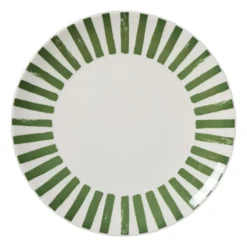 Dinerbord streep - groen/wit - ø26.5x2 cm