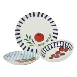Dinerbord tomaat - blauw/rood - ø26.5x2 cm