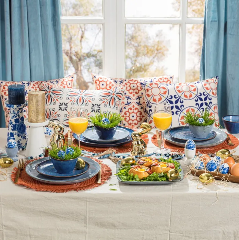 Dinerbord Toscane - blauw - 28 cm