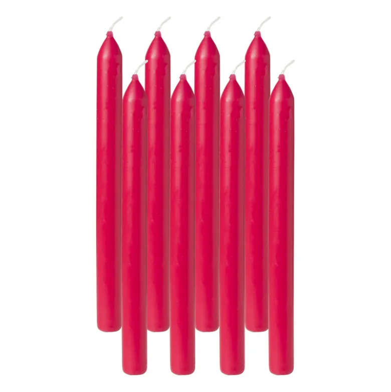 Dinerkaarsen Bolsius box rood - set van 8 - ø2x23 cm