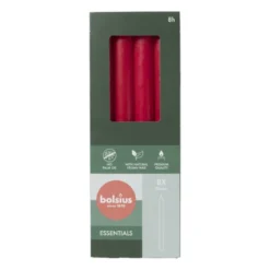 Dinerkaarsen Bolsius box rood - set van 8 - ø2x23 cm