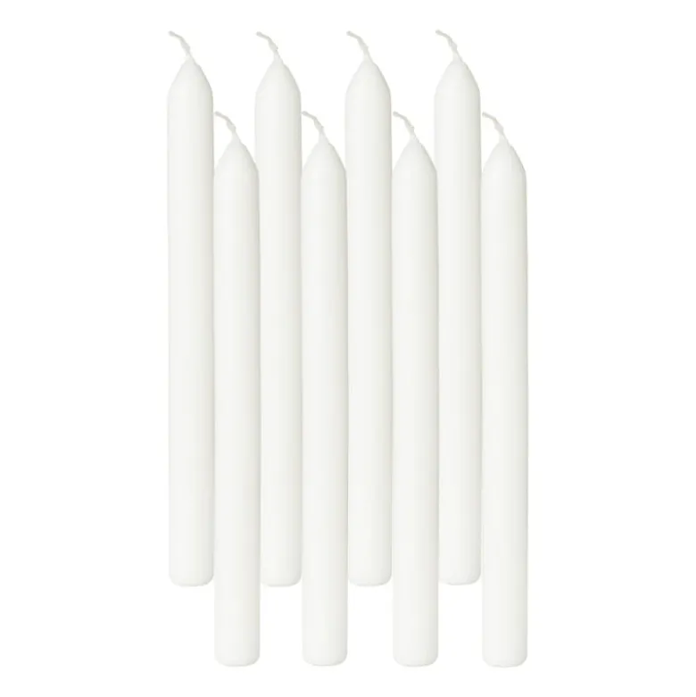Dinerkaarsen Bolsius box wit - set van 8 - ø2x23 cm