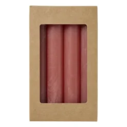 Dinerkaarsjes - set van 4 - terra - ø2.2x14 cm