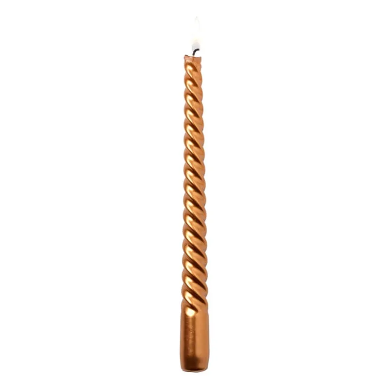 Dinerkaars metallic twist - koperkleurig - ø2x25 cm