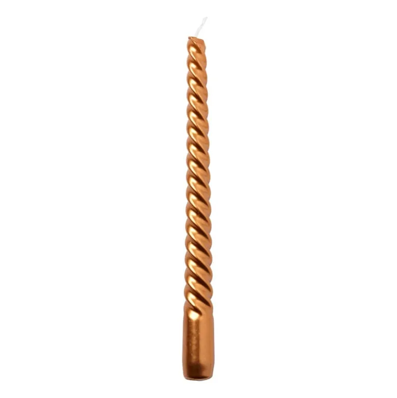 Dinerkaars metallic twist - koperkleurig - ø2x25 cm