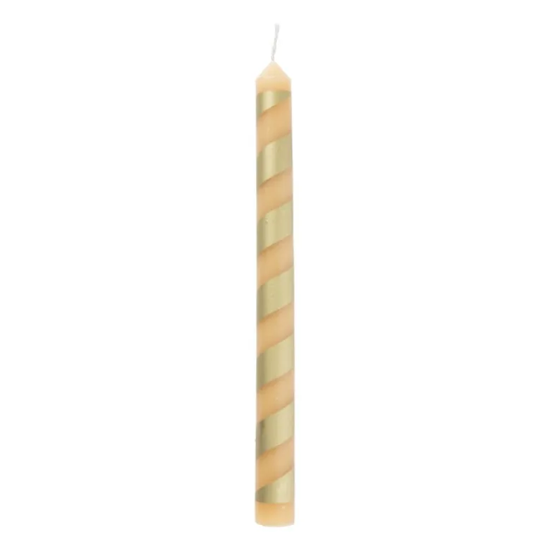 Dinerkaars streep - goud/beige - ø2.15x25 cm