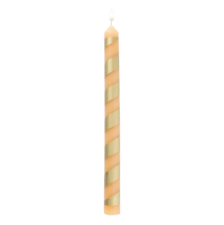 Dinerkaars streep - goud/beige - ø2.15x25 cm