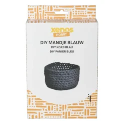 DIY mandje - donker blauw - 15x12 cm