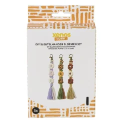 DIY sleutelhanger bloem - set van 3