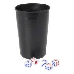 Dobbelstenen met beker - set van 6