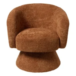Draaifauteuil bouclé - bruin - 74x68x66 cm
