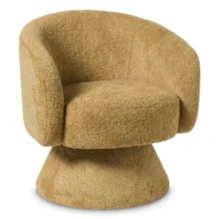 Draaifauteuil bouclé - oker - 74x68x66 cm