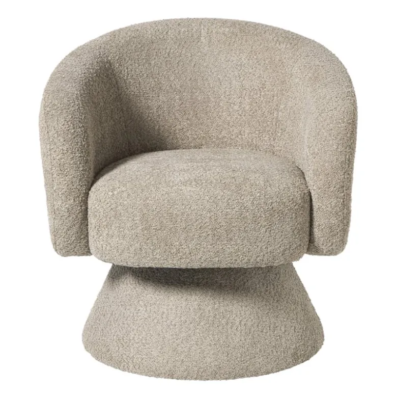 Draaifauteuil bouclé - taupe - 74x68x66 cm