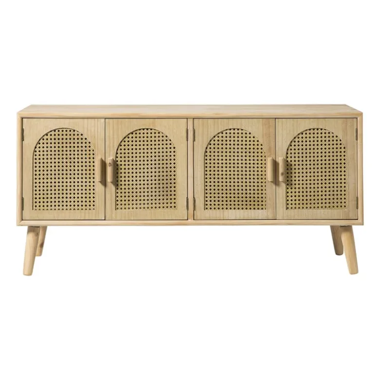 Dressoir Flores met ovalen vlakken - bruin - 55x120x40 cm