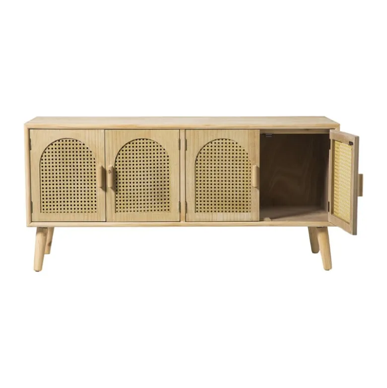 Dressoir Flores met ovalen vlakken - bruin - 55x120x40 cm