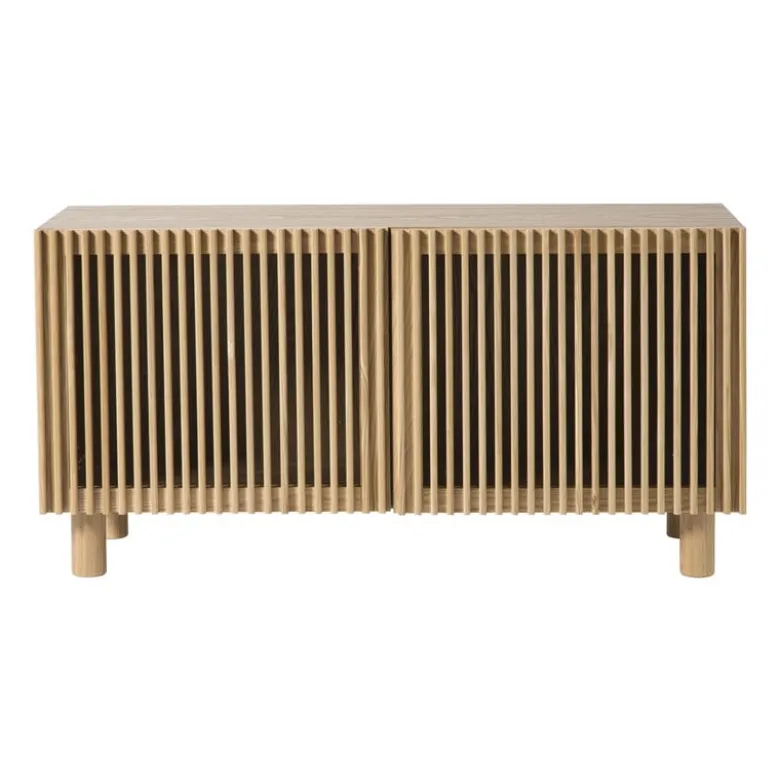 Dressoir Japandi met 2 deuren - bruin - 50x98.5x33 cm
