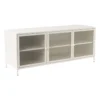 Dressoir Luca met geribbeld glazen deurtjes - offwhite - 50x120x42 cm