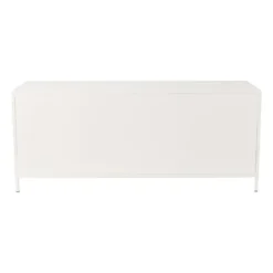 Dressoir Luca met geribbeld glazen deurtjes - offwhite - 50x120x42 cm
