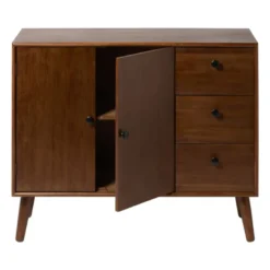 Dressoir retro - donkerbruin - 76x93x31.5 cm