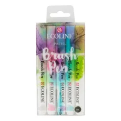 Ecoline brushpen - pasteltinten - set van 5 stuks