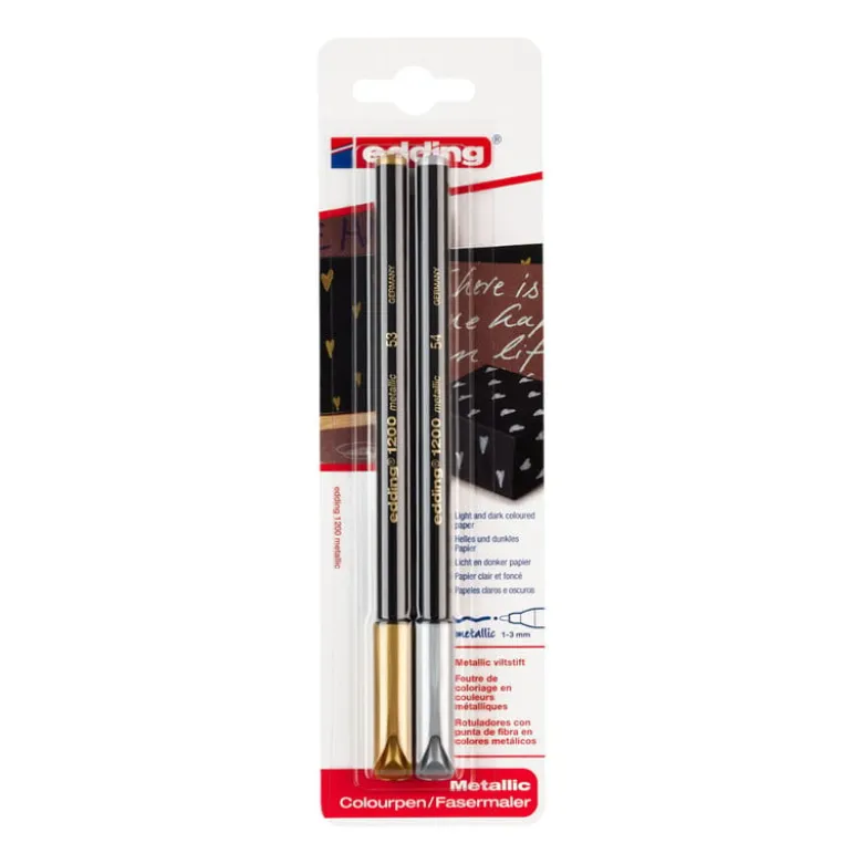 Edding 1200 metallic viltstiften - set van 2