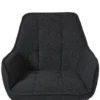 Eetkamerstoel bouclé met armleuning - zwart - 87x56.5x43 cm