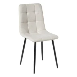 Eetkamerstoel chenille - beige - 90x53.5x44.5 cm