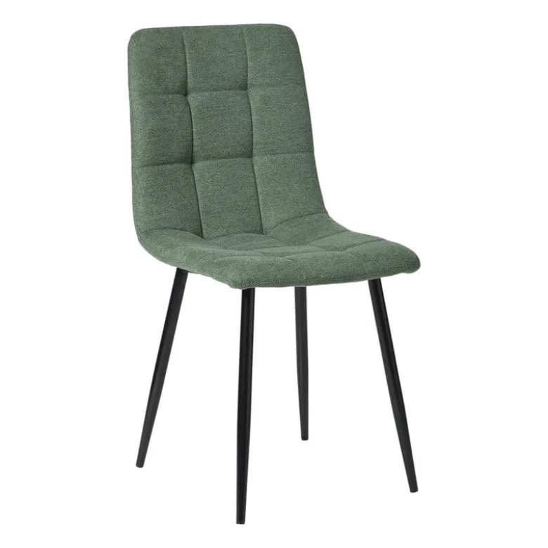 Eetkamerstoel chenille - groen - 90x53.5x44.5 cm