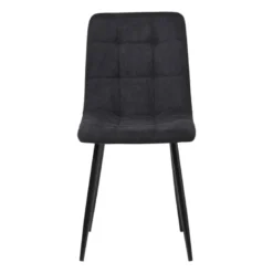 Eetkamerstoel chenille - zwart - 90x53.5x44.5 cm