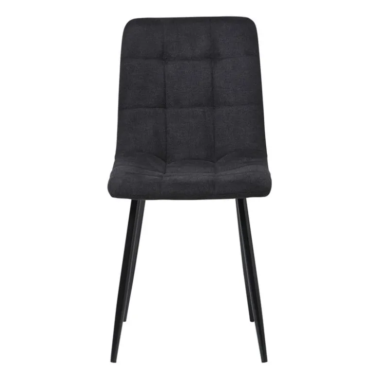 Eetkamerstoel chenille - zwart - 90x53.5x44.5 cm