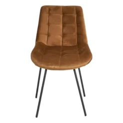 Eetkamerstoel cognac - velvet - 52x52x81 cm