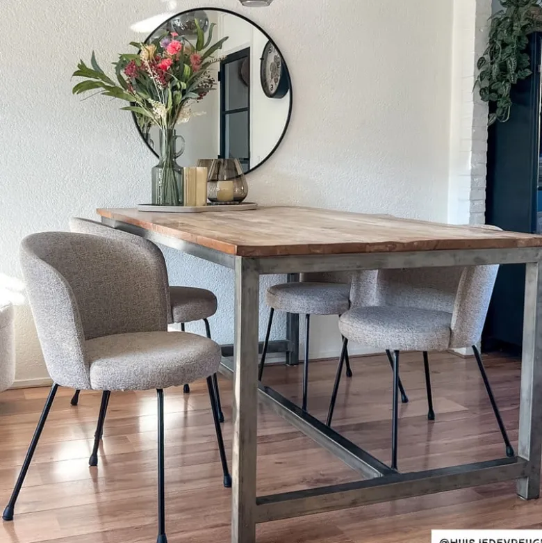 Eetkamerstoel Irene - bruin/zwart - 77x56.5x51 cm