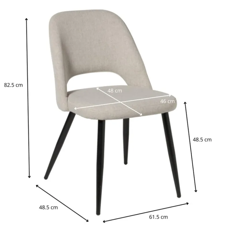 Eetkamerstoel Leonardo - beige - 82.5x61.5x48.5 cm