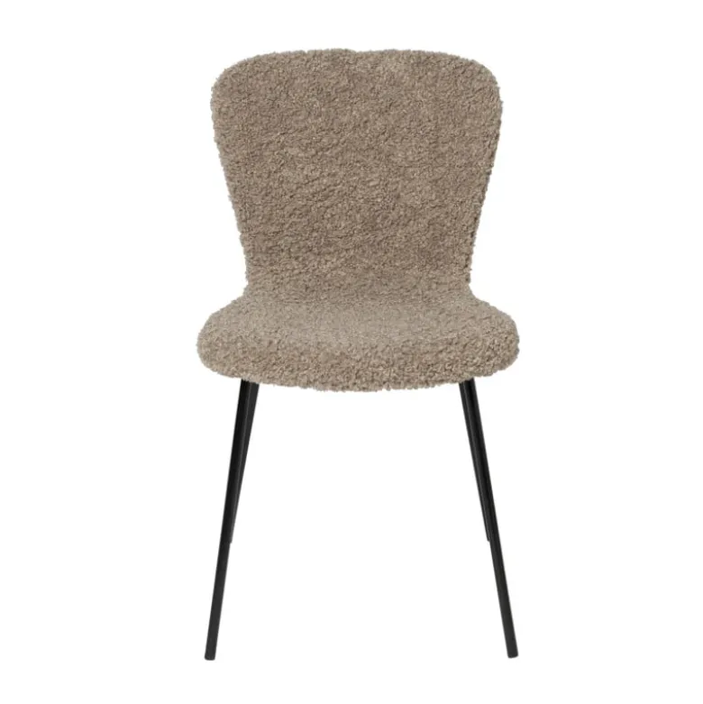 Eetkamerstoel Liz - beige - teddy - 83.5x55x45.4 cm