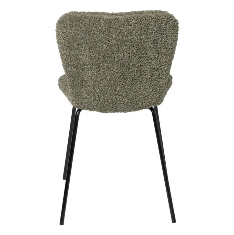 Eetkamerstoel Liz - groen - teddy - 83.5x55x45.4 cm