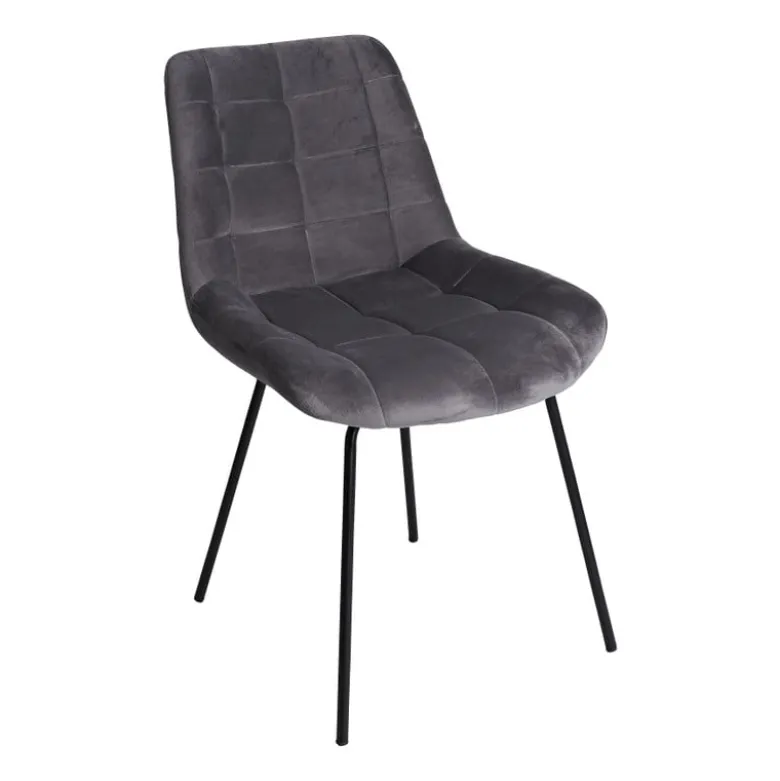 Eetkamerstoel velvet - betongrijs - 52x52x81 cm