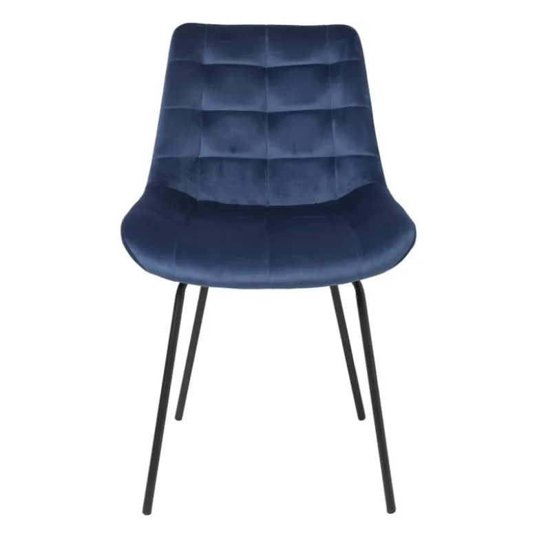 Eetkamerstoel velvet - donkerblauw - 79x50x44 cm